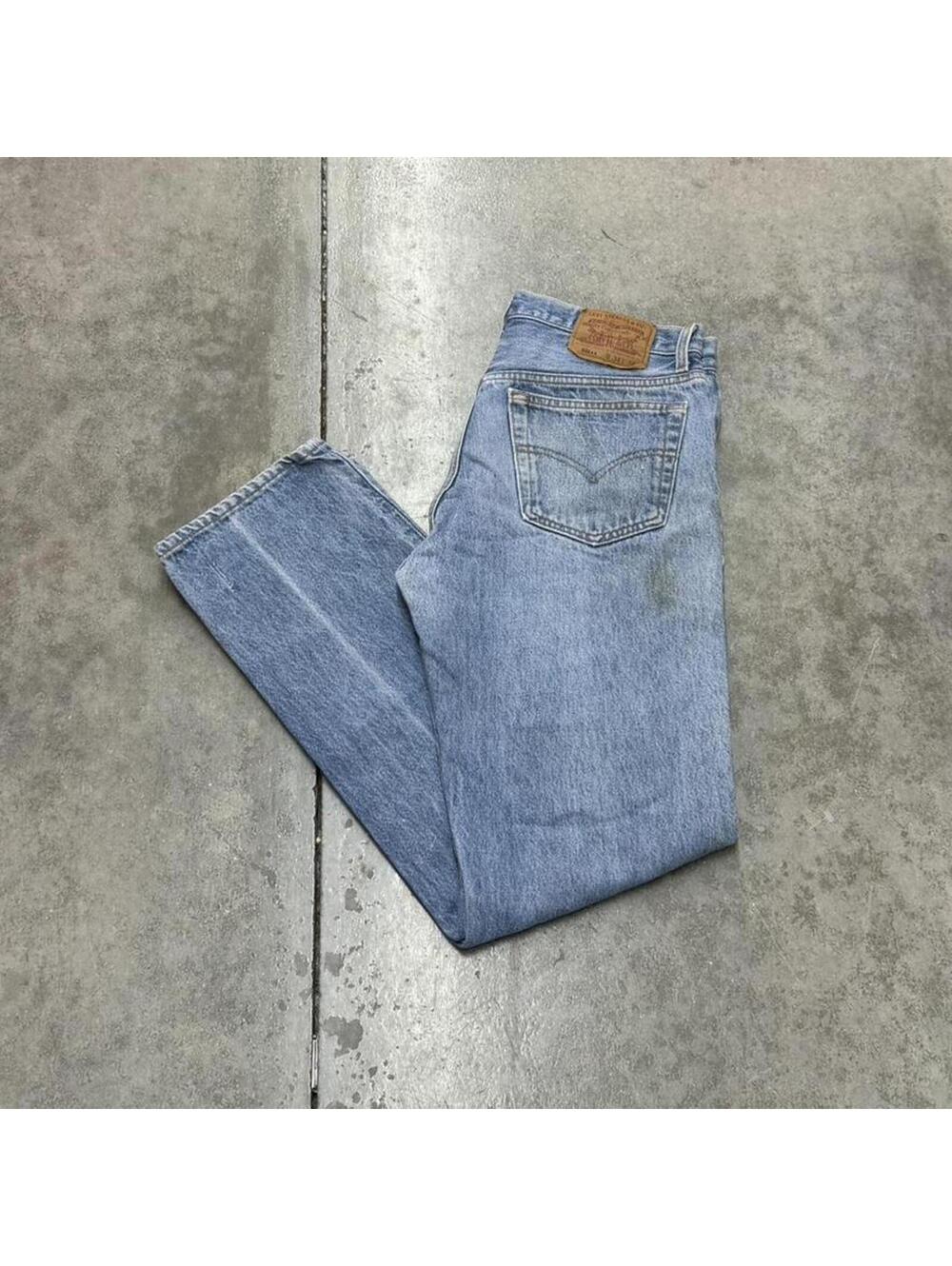vintage levis 501xx made in usa faded blue straight leg jeans size 34 x 30